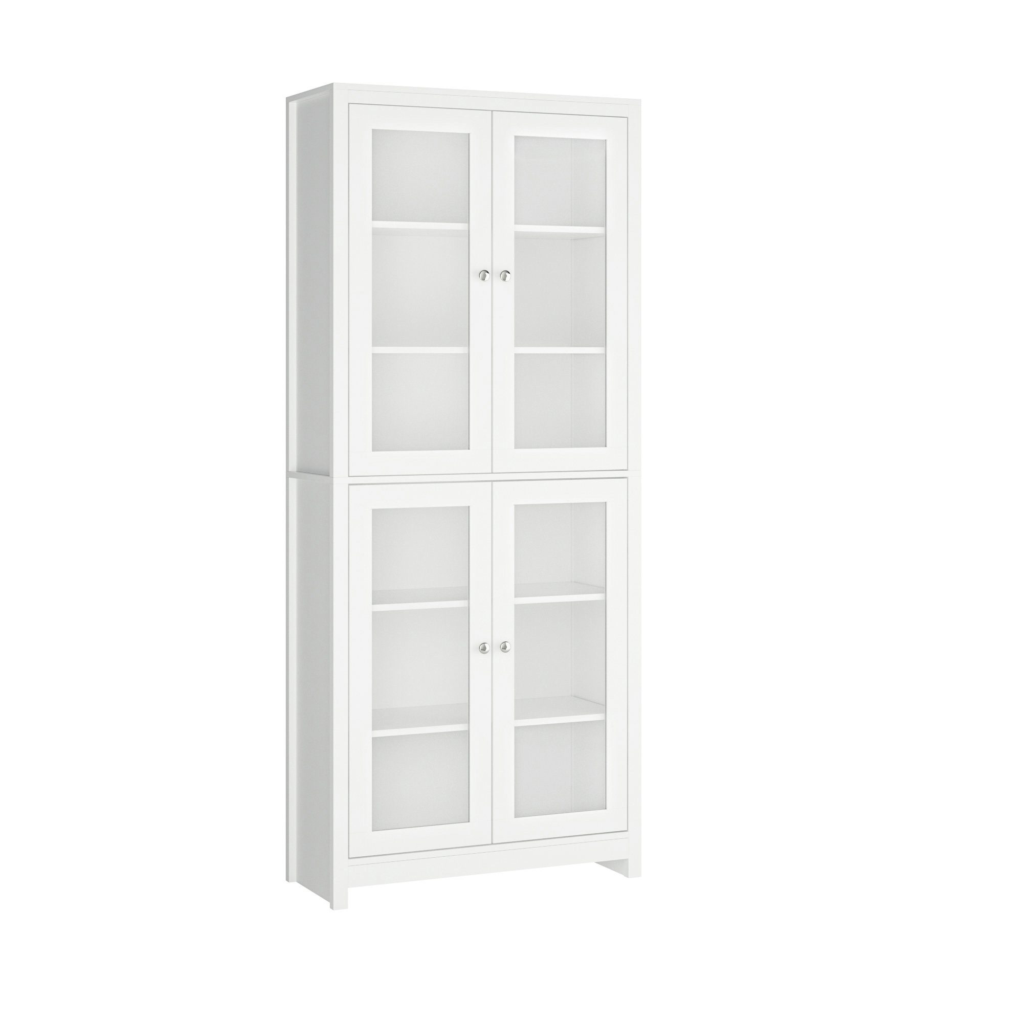 Homfa Hochschrank Vitrinenschrank, 190cm hoch Bücherschrank, mit Türen, Weiß