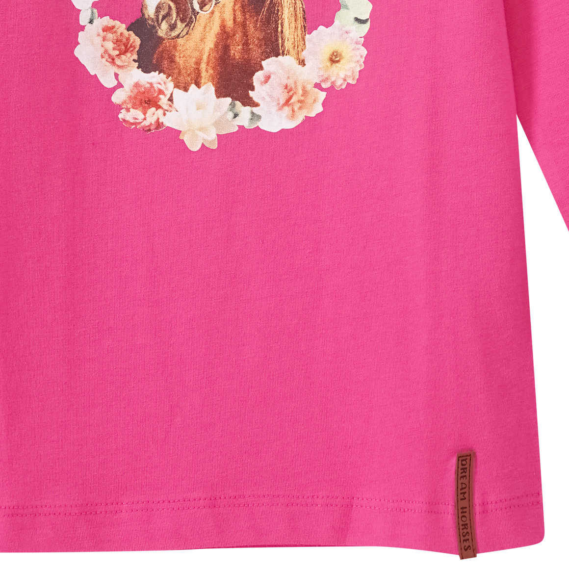 Mädchen Langarmshirt mit Pferde-Motiv