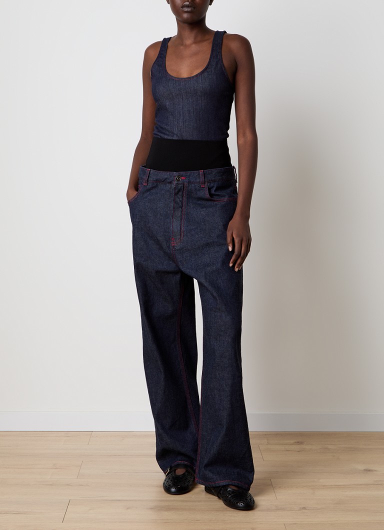 Alaïa Chambray bodysuit with backless design