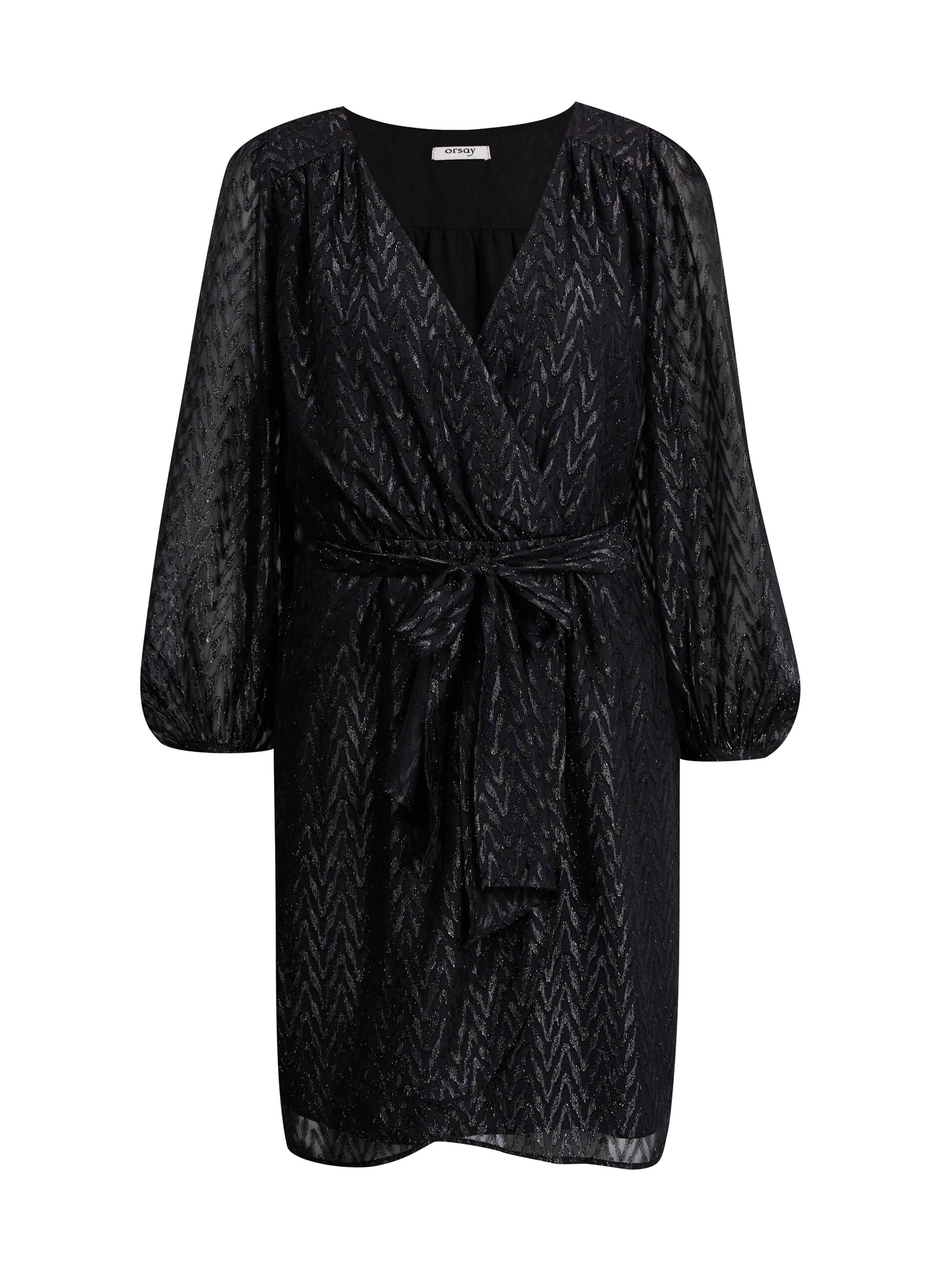 Schwarzes gemustertes Damenkleid ORSAY
