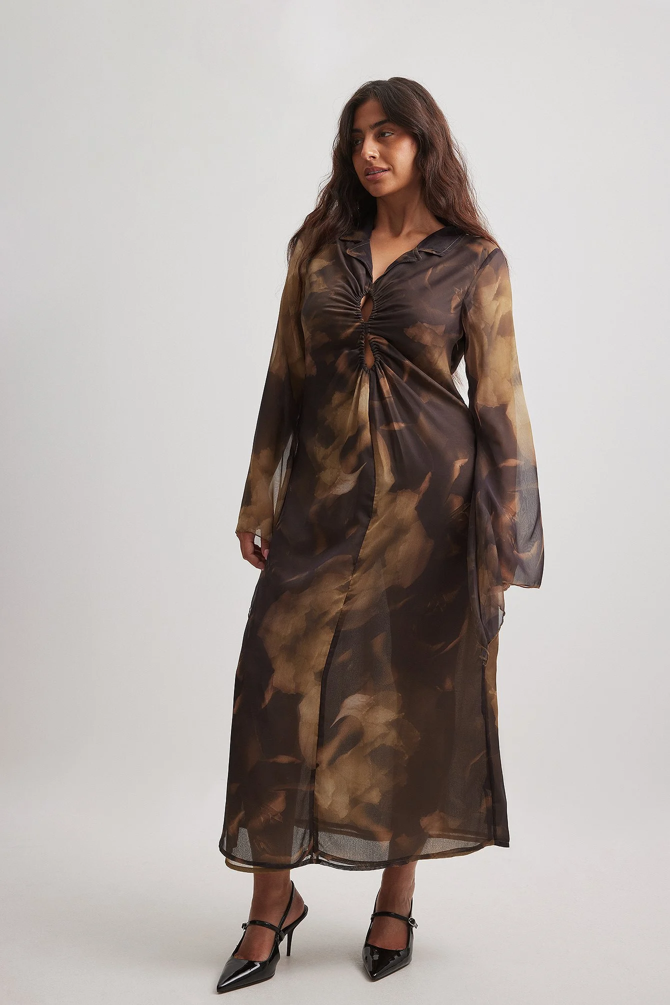 Bedrucktes Chiffon-Midikleid