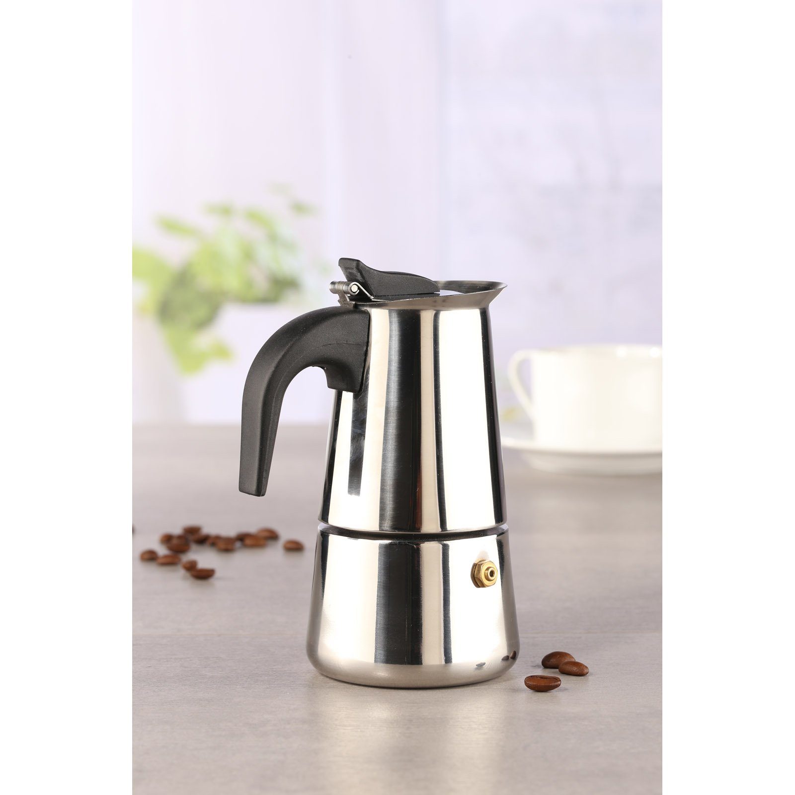 HAC24 Espressokocher Espressobereiter Edelstahl Espresso Kanne Kaffeekocher, 0,1l Kaffeekanne, für 2 Tassen