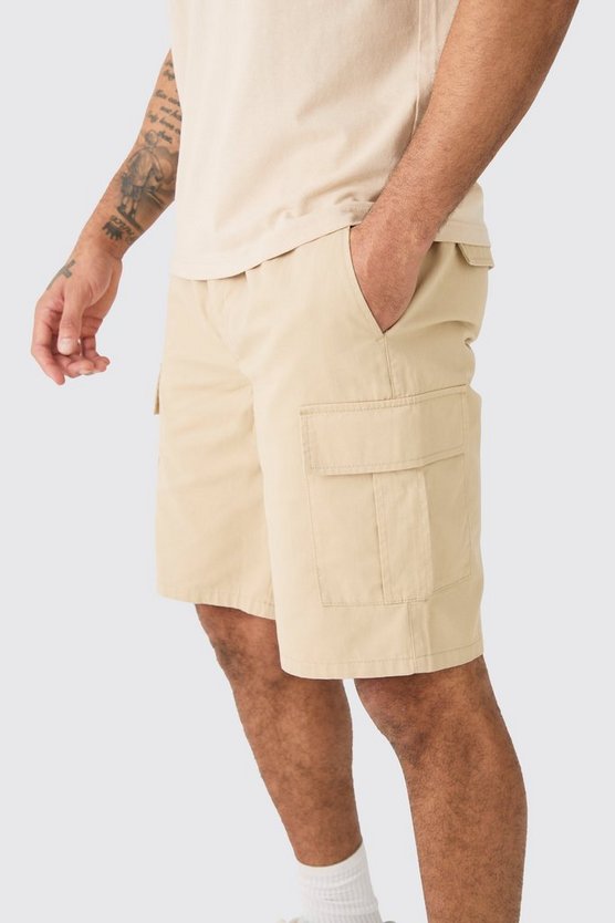 Lockere Cargo-Shorts mit elastischem Bund
