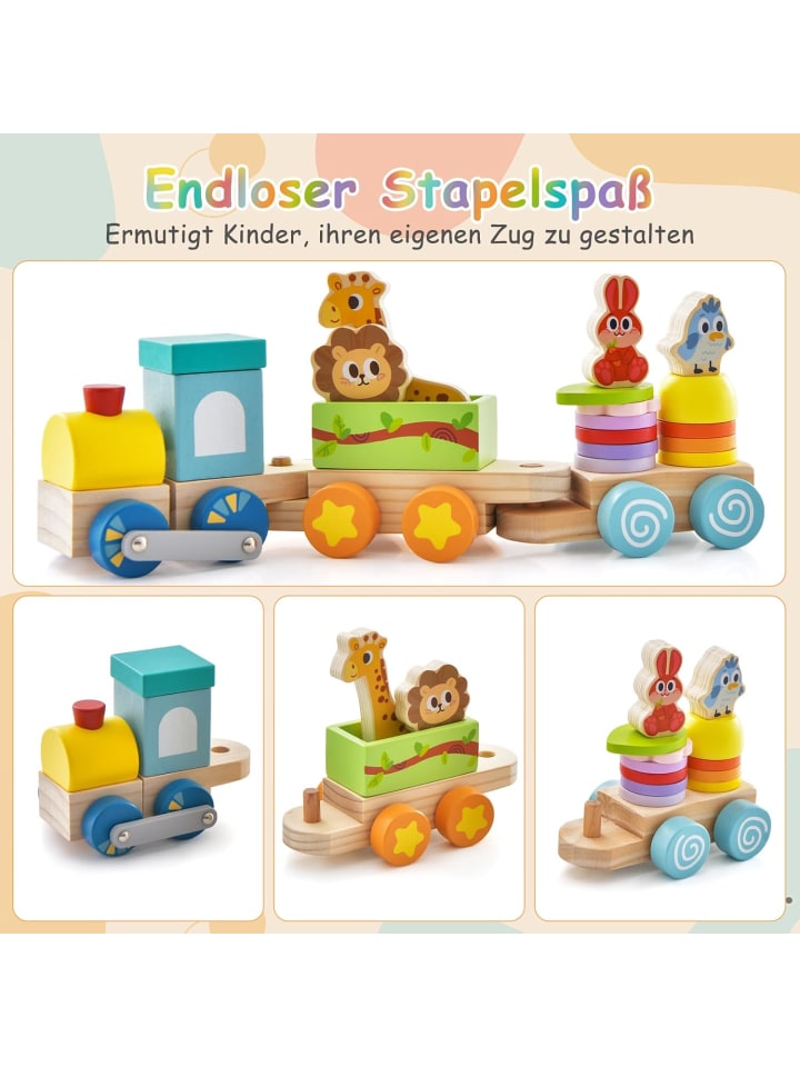 COSTWAY 3 tlg. Set Eisenbahn in Bunt günstig kaufen 14 cm