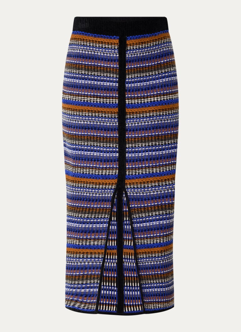 Fustă midi în stil flacără, confecționată din material fin tricotat de la ba&sh, cu amestec de lână.