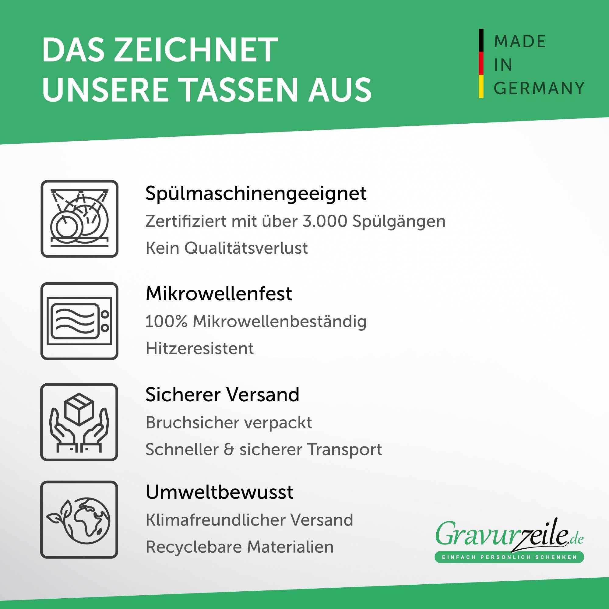 GRAVURZEILE Tasse mit Spruch Glück ist eine Freundin, - Persönliches Geschenk für Freundinnen zu verschiedenen Anlässen