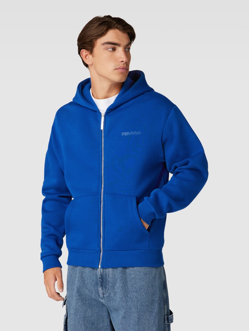 Sweatjacke mit Kapuze in royalblau