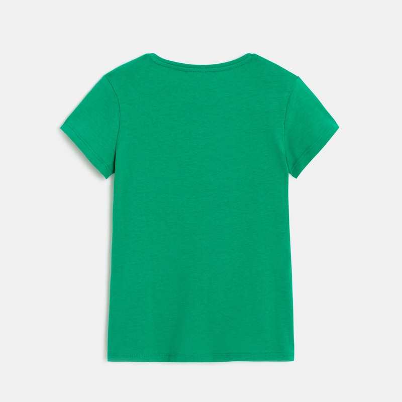T-shirt fille vert en coton recyclé Catimini