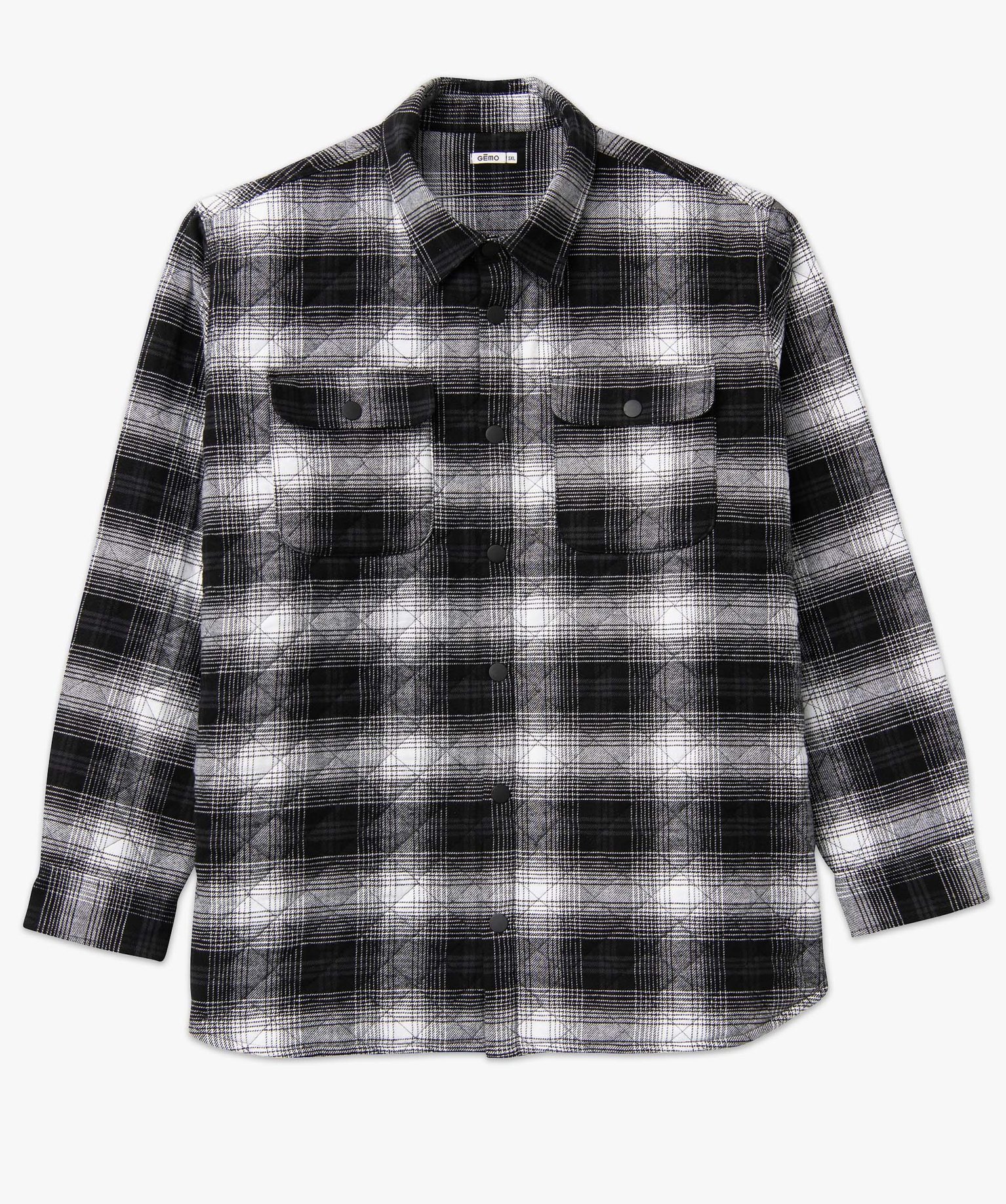 Surchemise homme grande taille à carreaux noir | GEMO