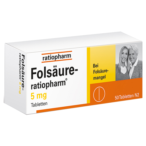 FOLSÄURE-RATIOPHARM 5 mg Tabletten  100 St  Tabletten