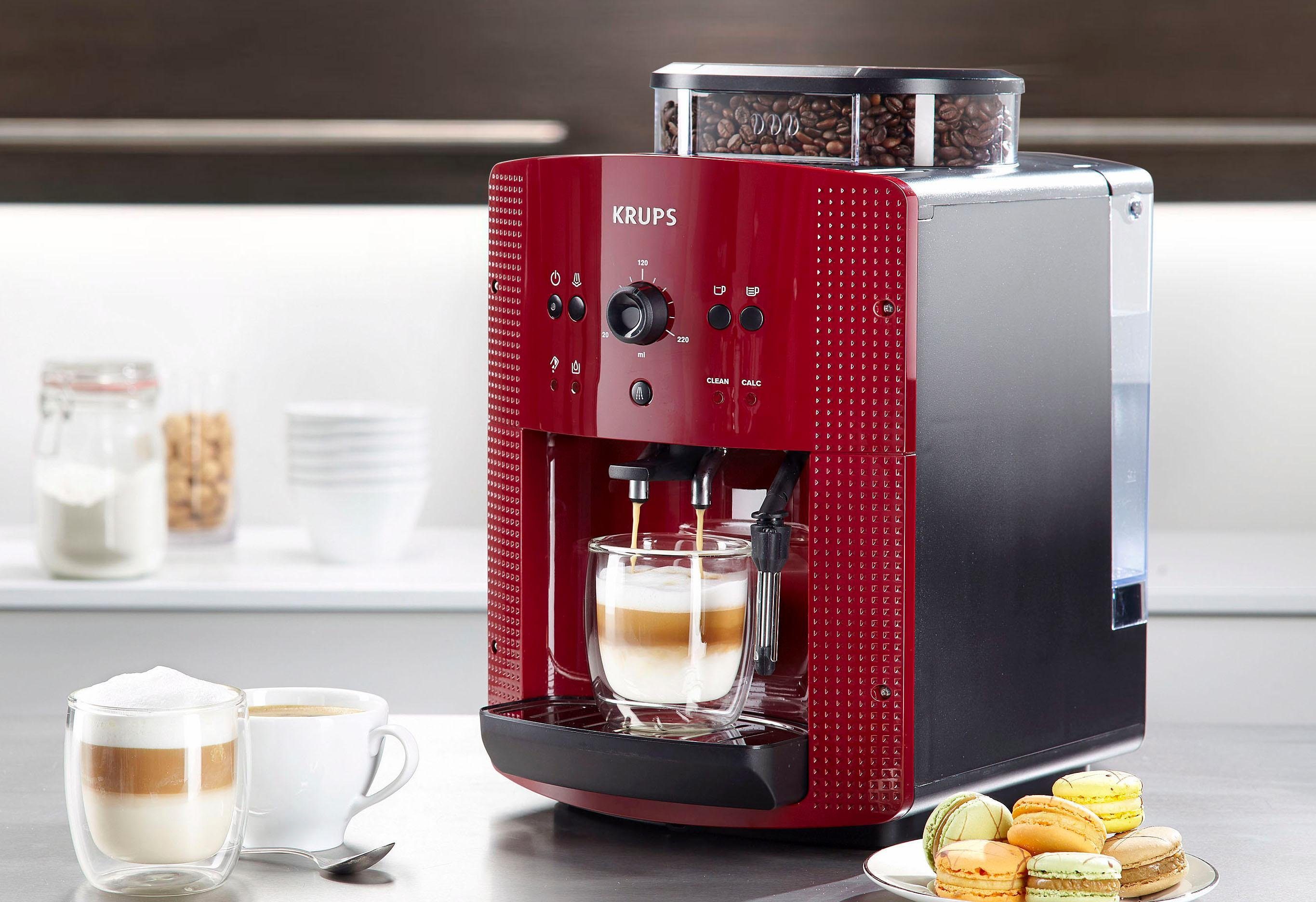Krups Kaffeevollautomat EA8107 Arabica, 2-Tassen-Funktion, manueller Dampfdüse, 2 voreingestelle Kaffeestärken