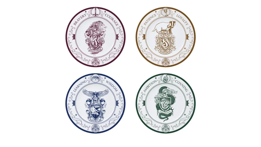 HARRY POTTER 4er Teller Set Hogwarts Häuser
