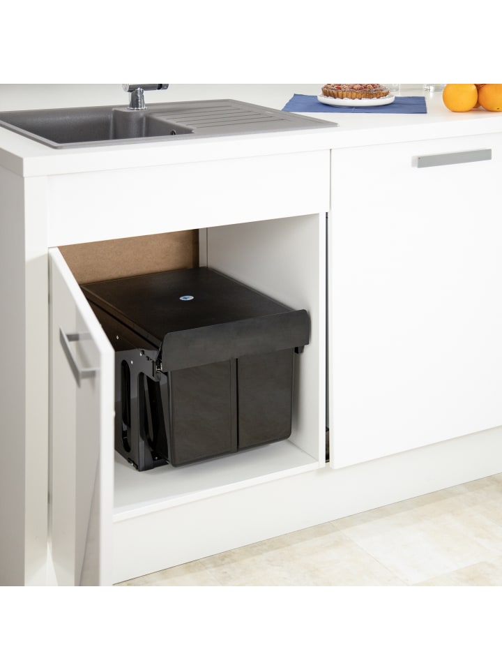 relaxdays Mülltrennsystem Schwarz 2x15L günstig kaufen onesize