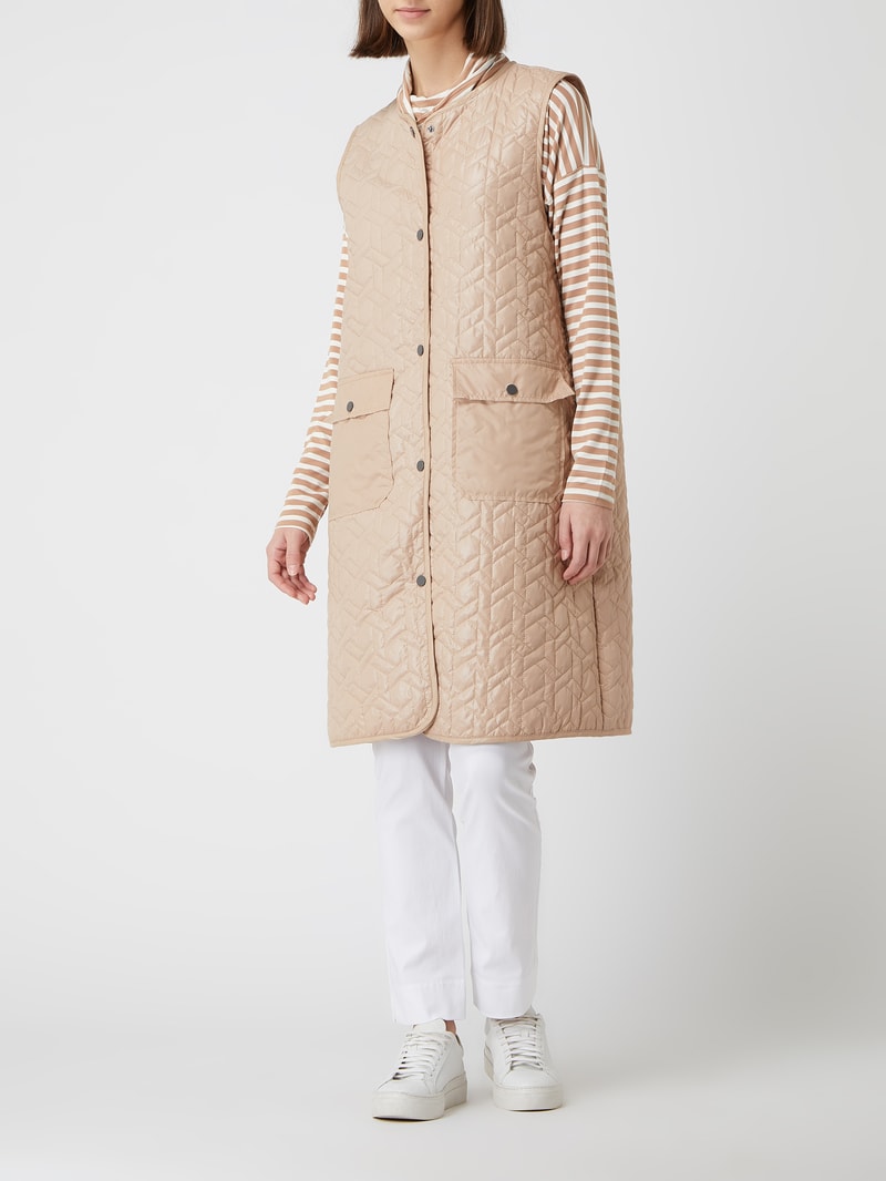 Steppweste mit Druckknopfleiste Modell 'Olena' in beige