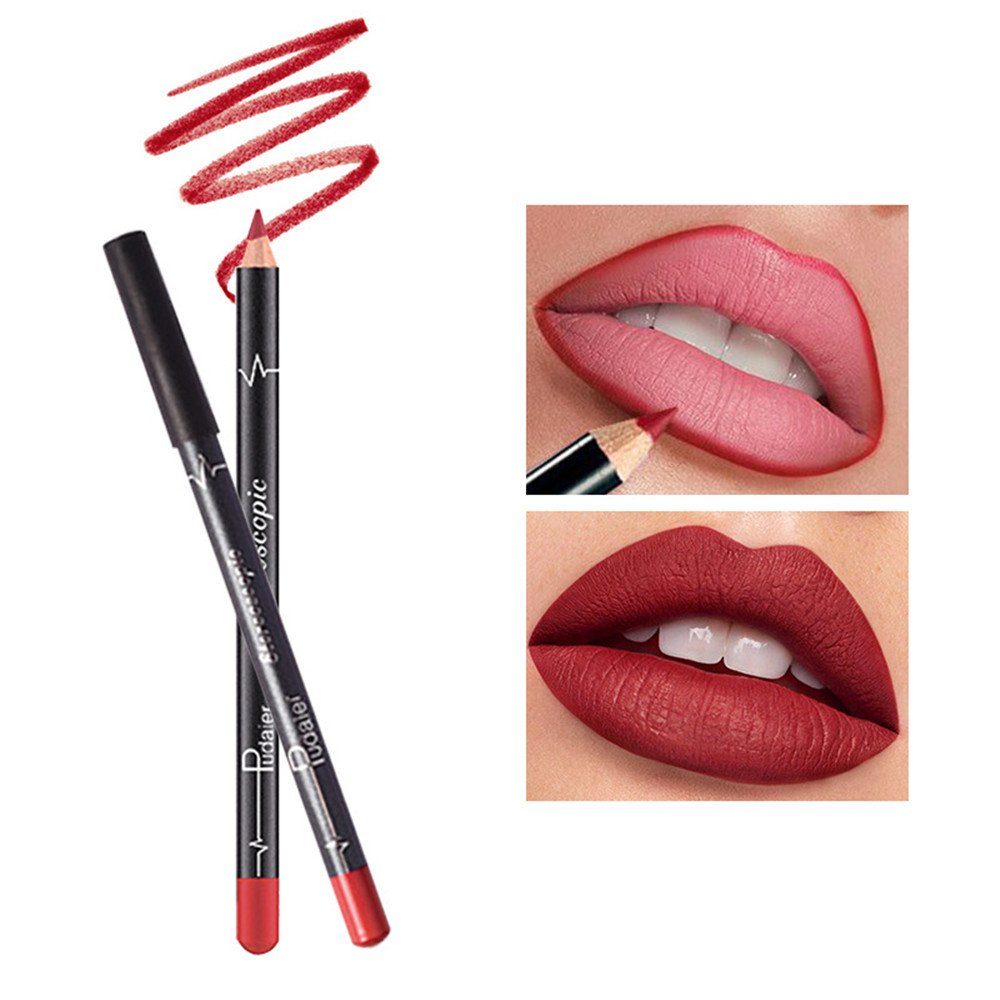 XDeer Lipliner Lipliner Set,12 Farben Lippenkonturenstift,Matte Lippen, Makeup,Lip Liner Pencil