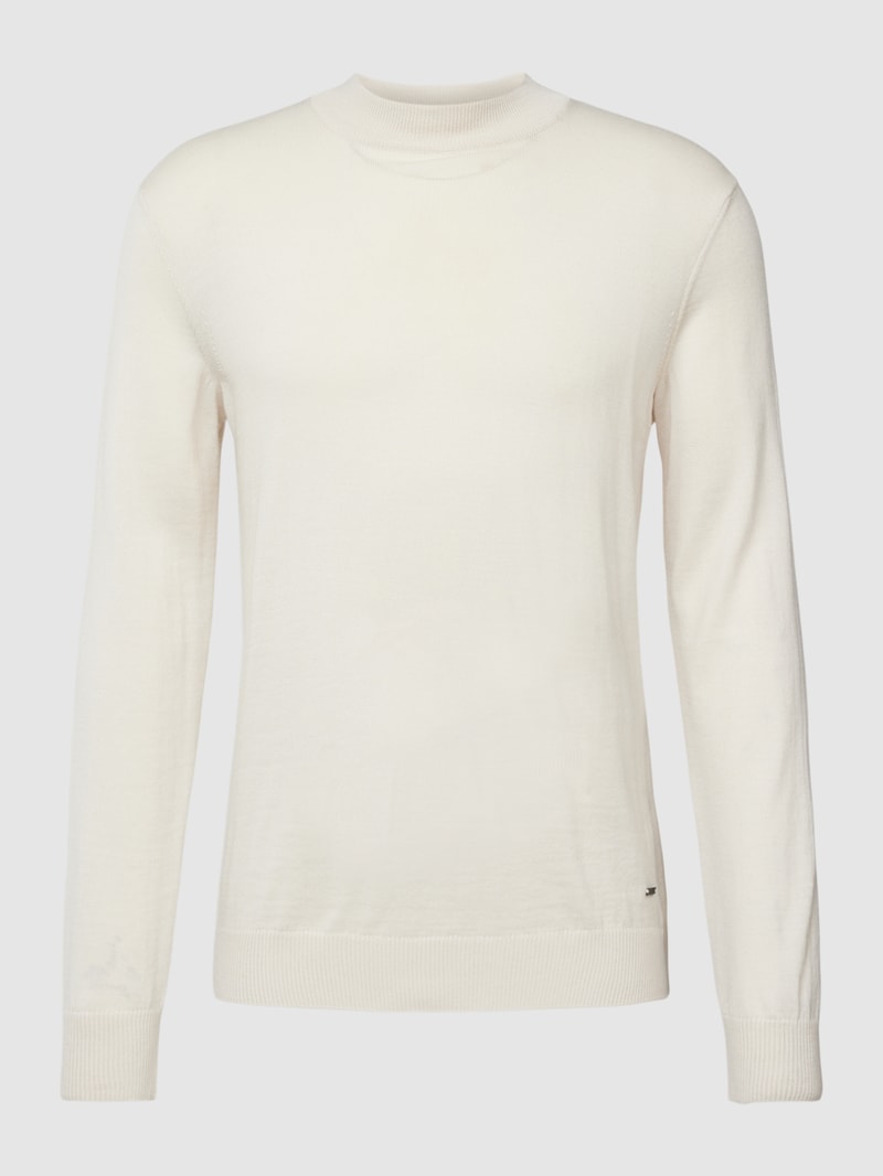 Strickpullover mit Rundhalsausschnitt Modell 'Davide' in offwhite
