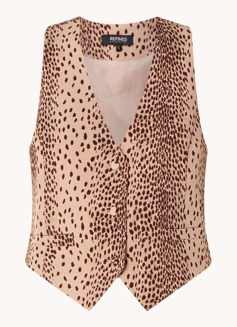 Gilet raffinato Emili Department con stampa leopardata e tasche a filetto