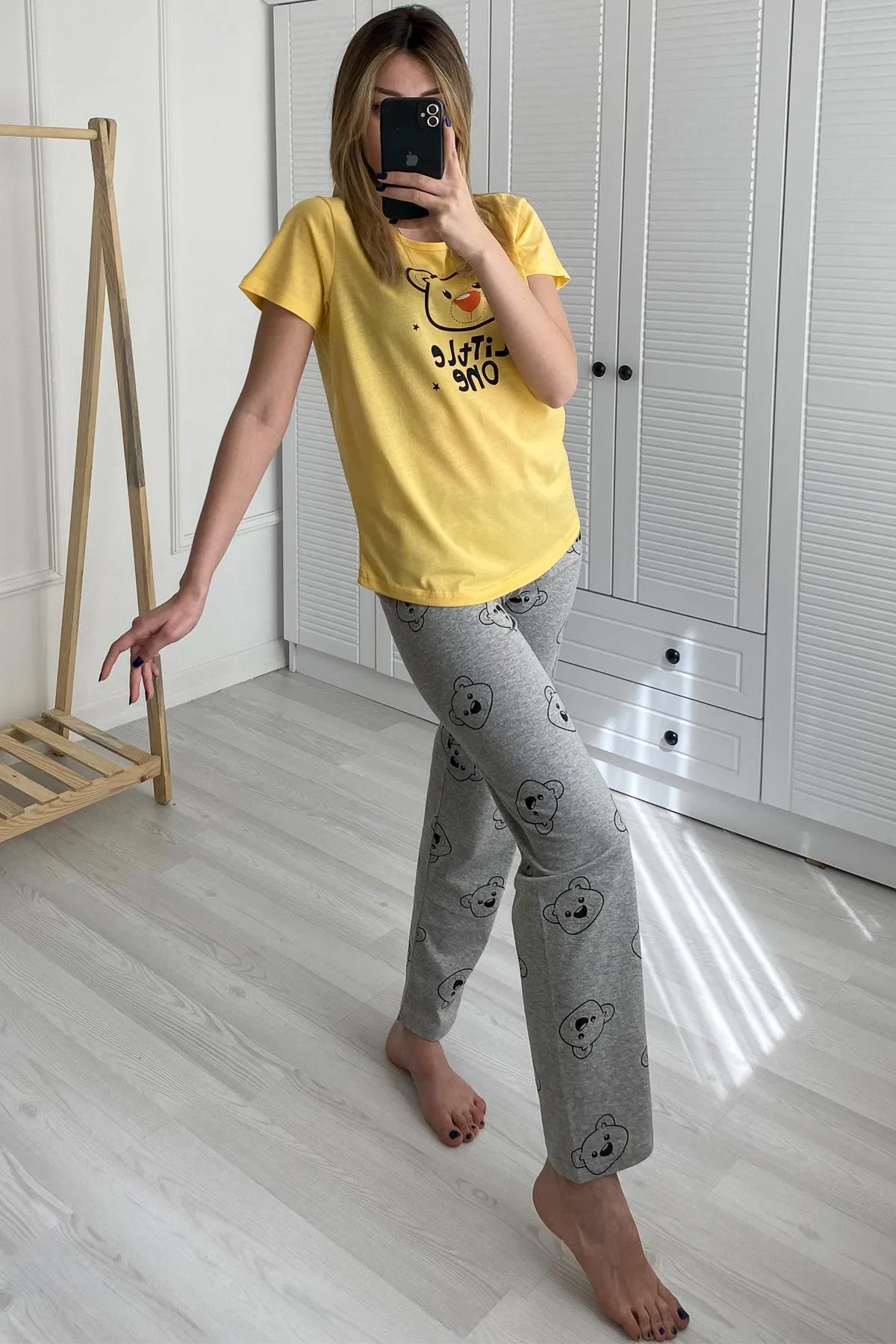 C&City  Kurzarm-Pyjama-Set Gelb-441021