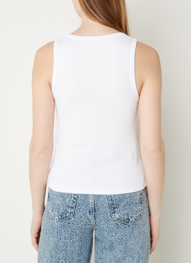 Maje Tanktop with ribbed structure and logo embroidery