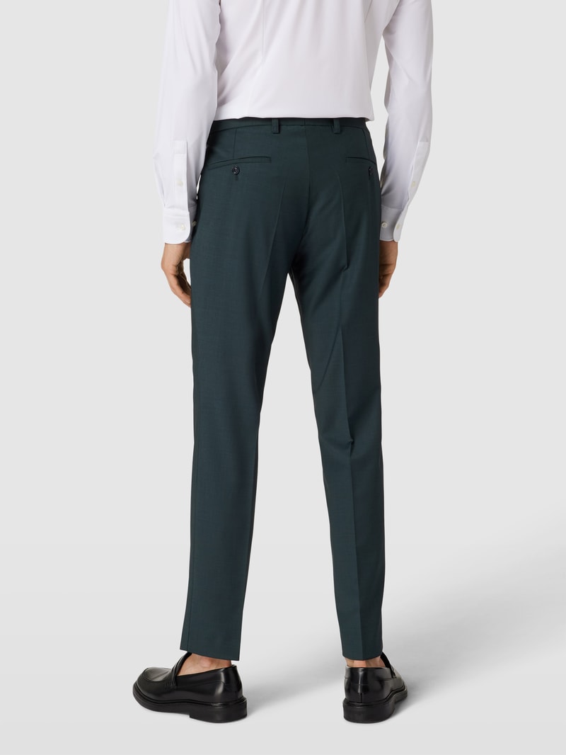 Bundfaltenhose mit französischen Eingrifftaschen in dunkelgrün
