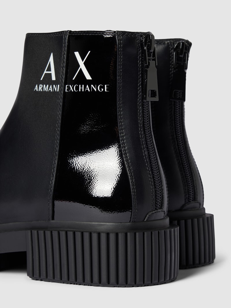 Stiefel mit Label-Print Modell 'EDDIE' in schwarz