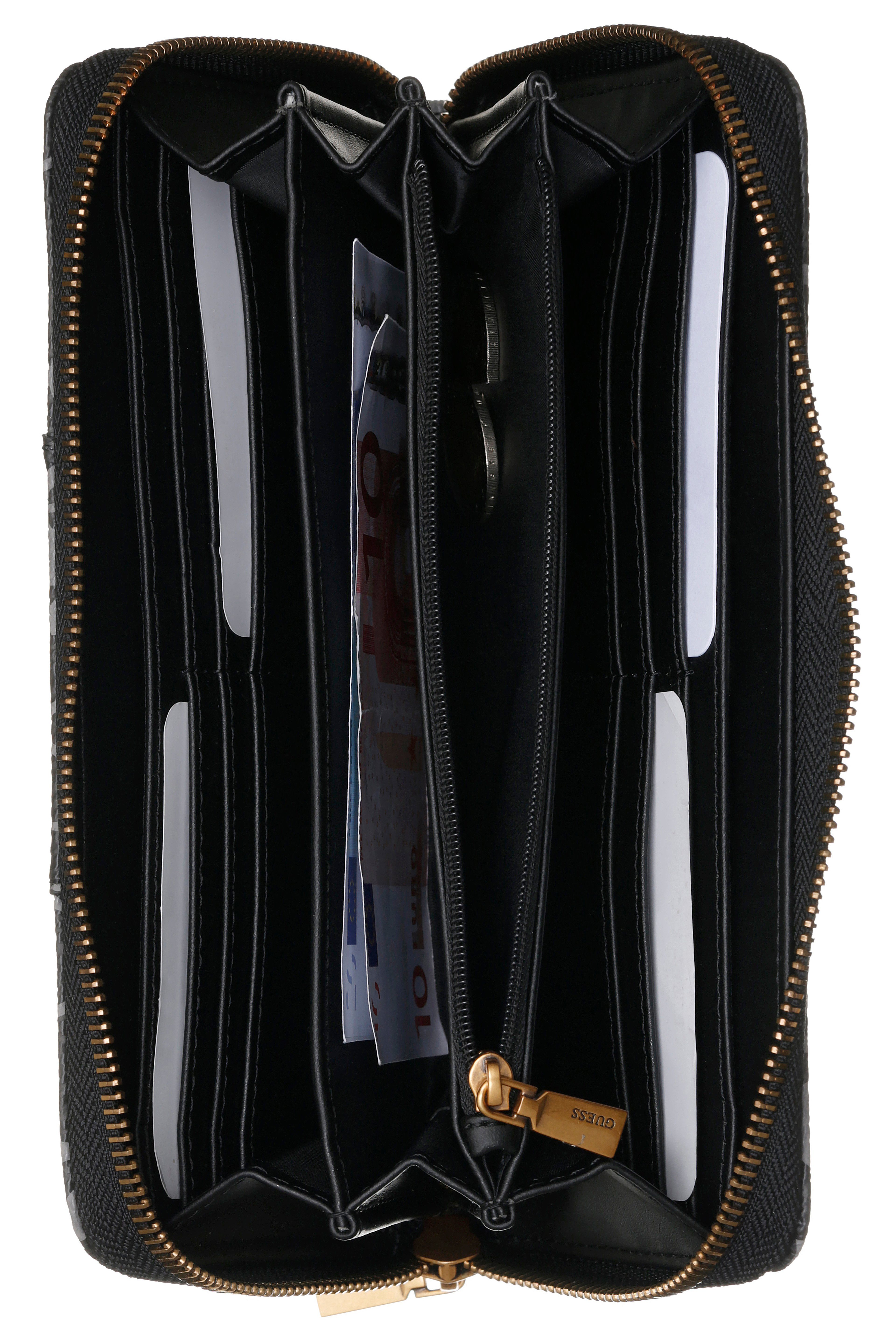 Guess Geldbörse ECO BRENTON SLG LRG ZIP AROUND, mit praktischer Einteilung