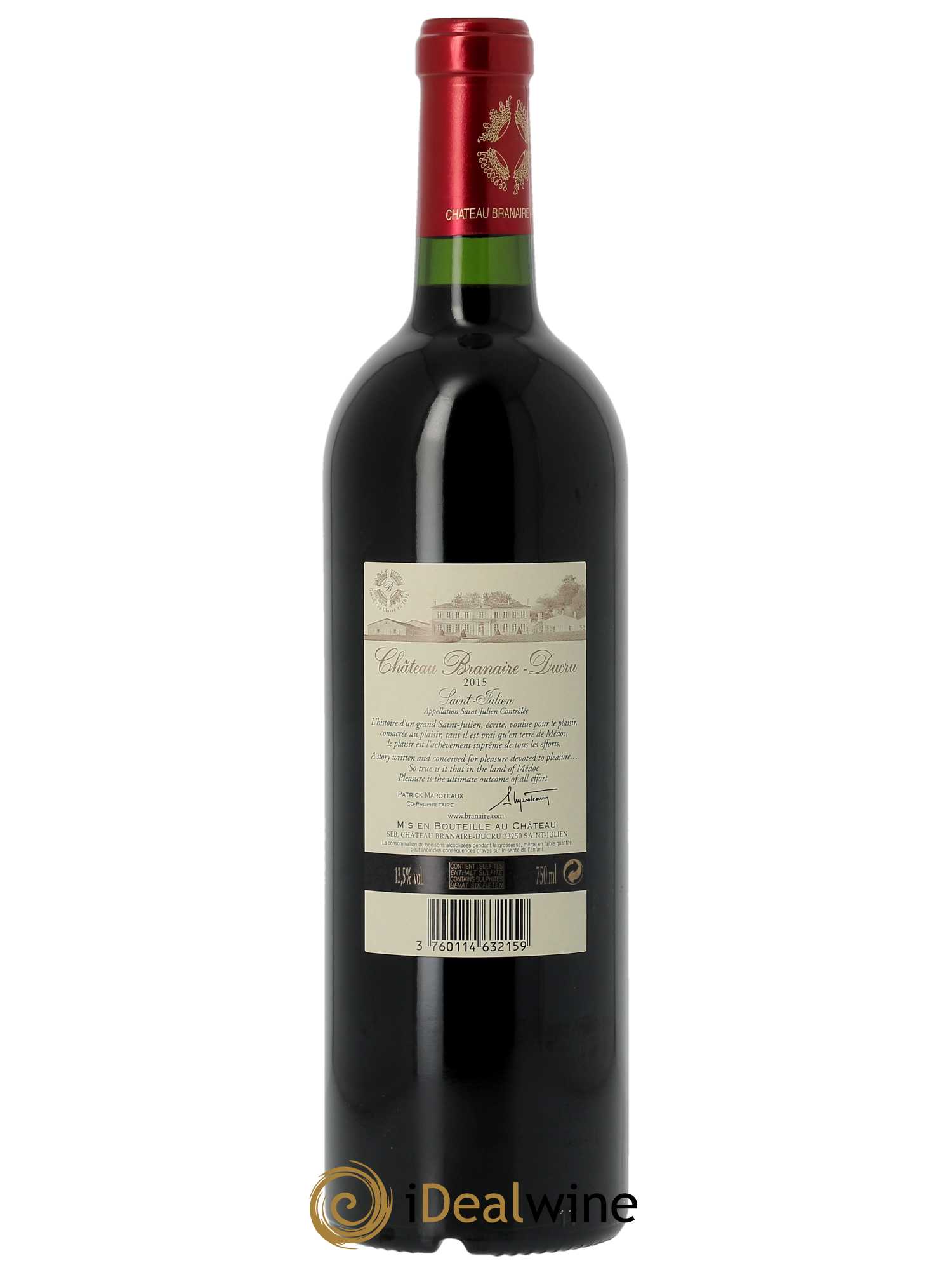 Château Branaire Ducru 4ème Grand Cru Classé (CBO à partir de 6 bts) 2015 - Lot de 1 Bouteille