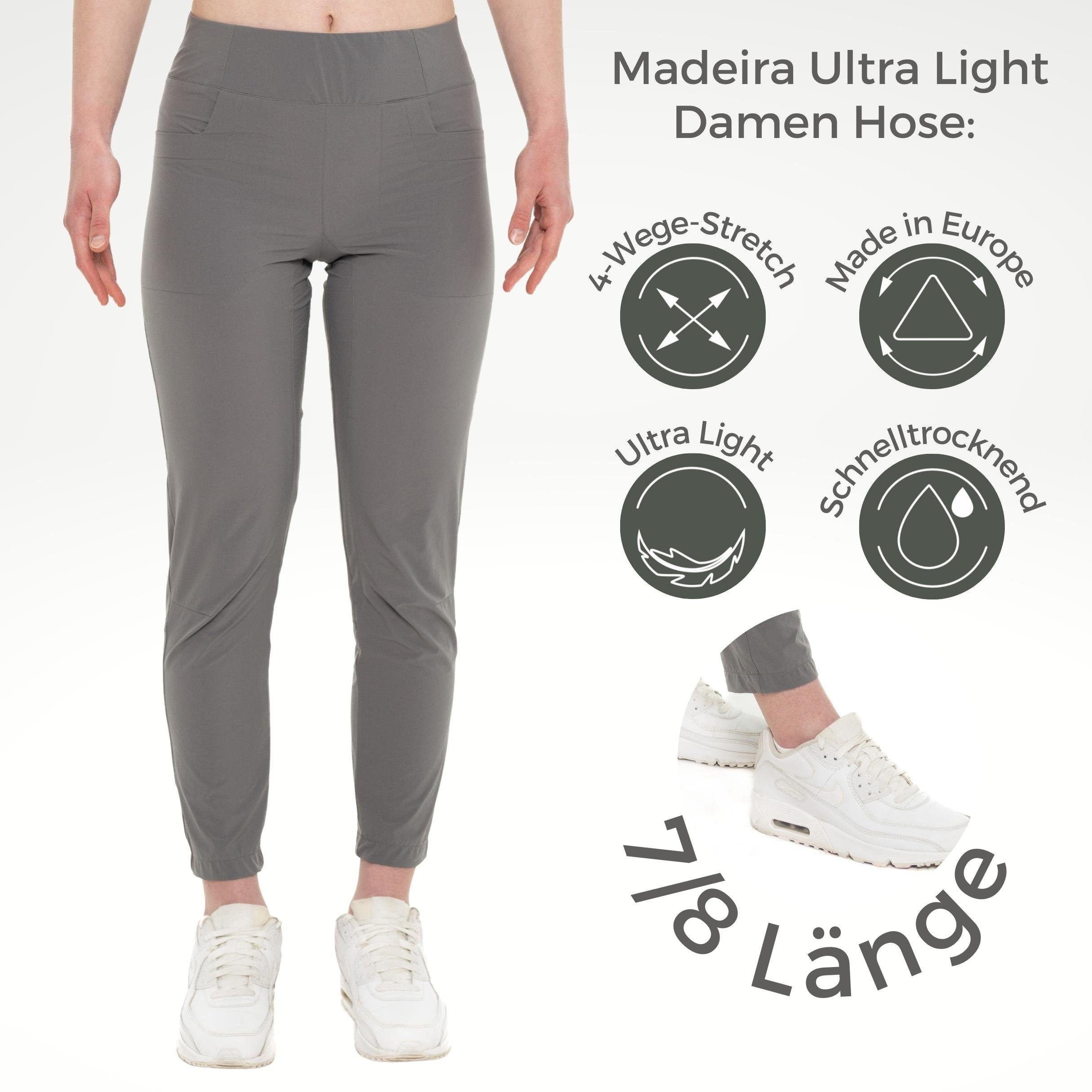 Kaymountain Trekkinghose Damen Wander Outdoor 7/8 Hose Madeira Ultra Leicht Stone 40