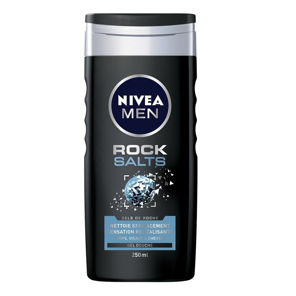 nivea ROCK SALT - Gel douche 3en1 visage corps&cheveux Shampoing douche homme