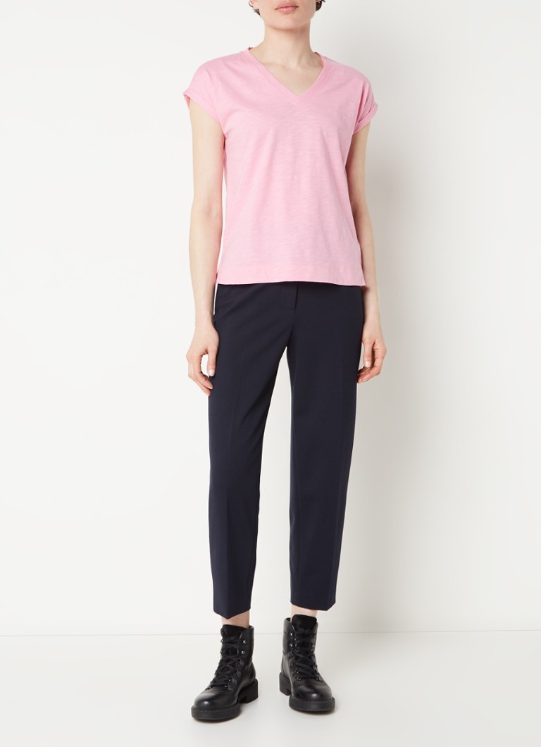 T-shirt con scollo a V Whistles Willa in cotone biologico