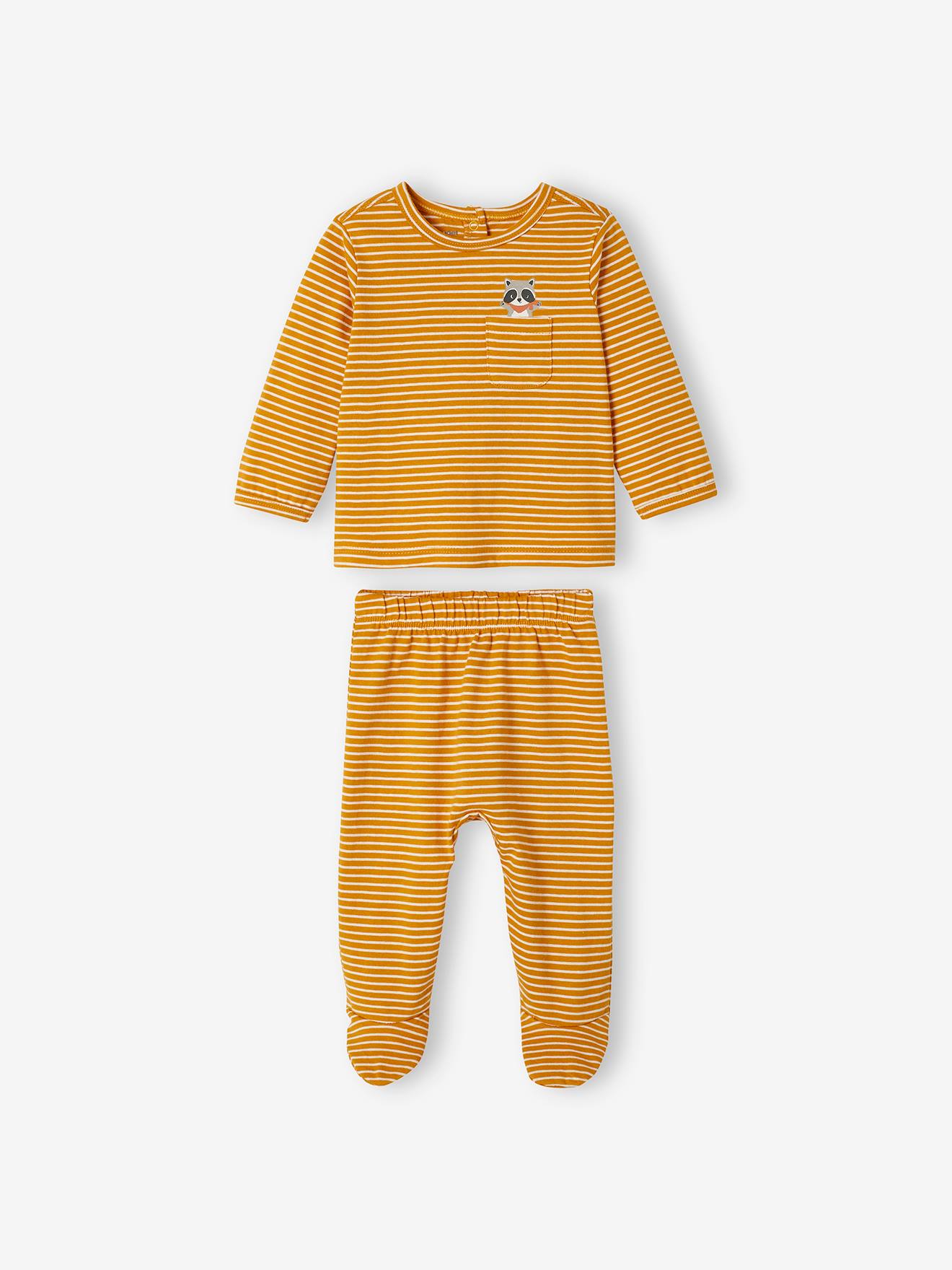 Lot de 2 pyjamas en jersey bébé garçon moutarde