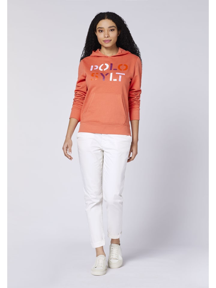 Polo Sylt Kapuzenpullover in Orange günstig kaufen