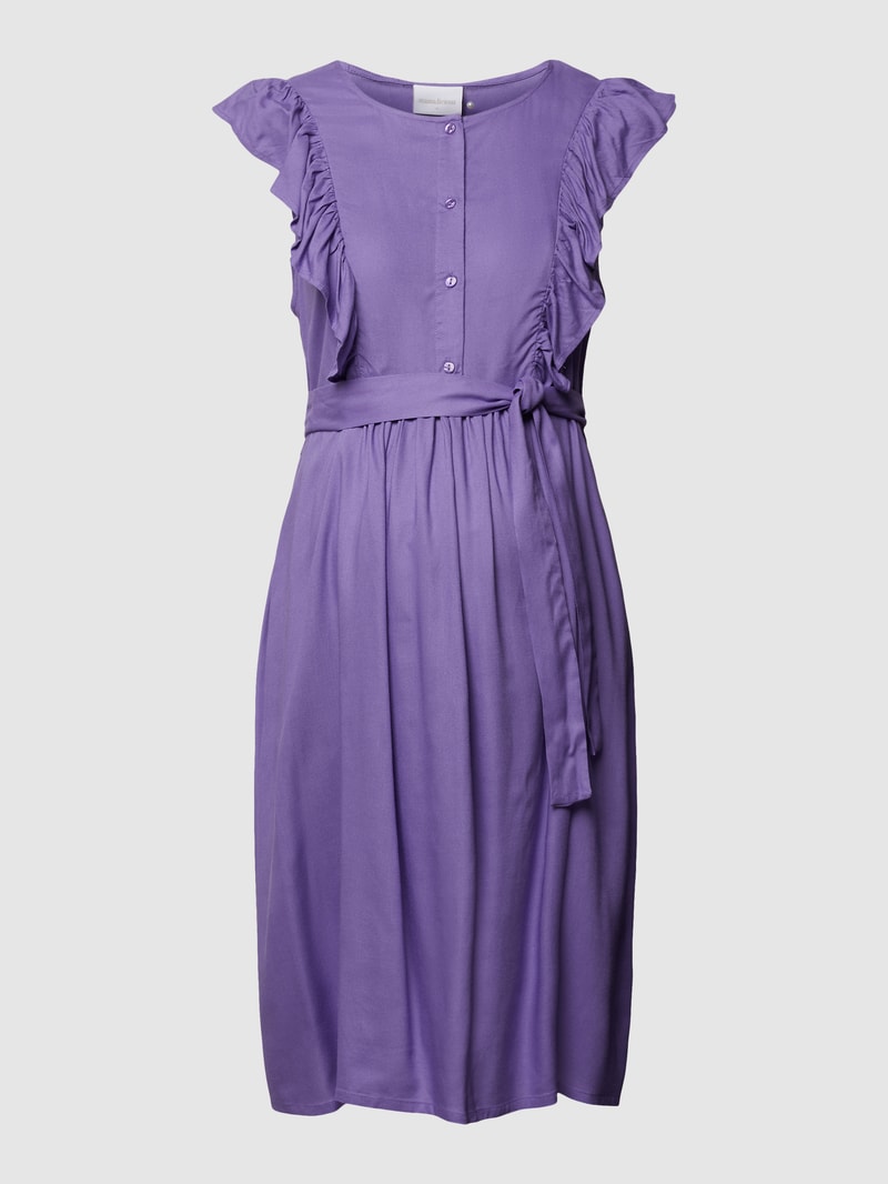 Umstands-Kleid aus Viskose mit Rüschen in violett