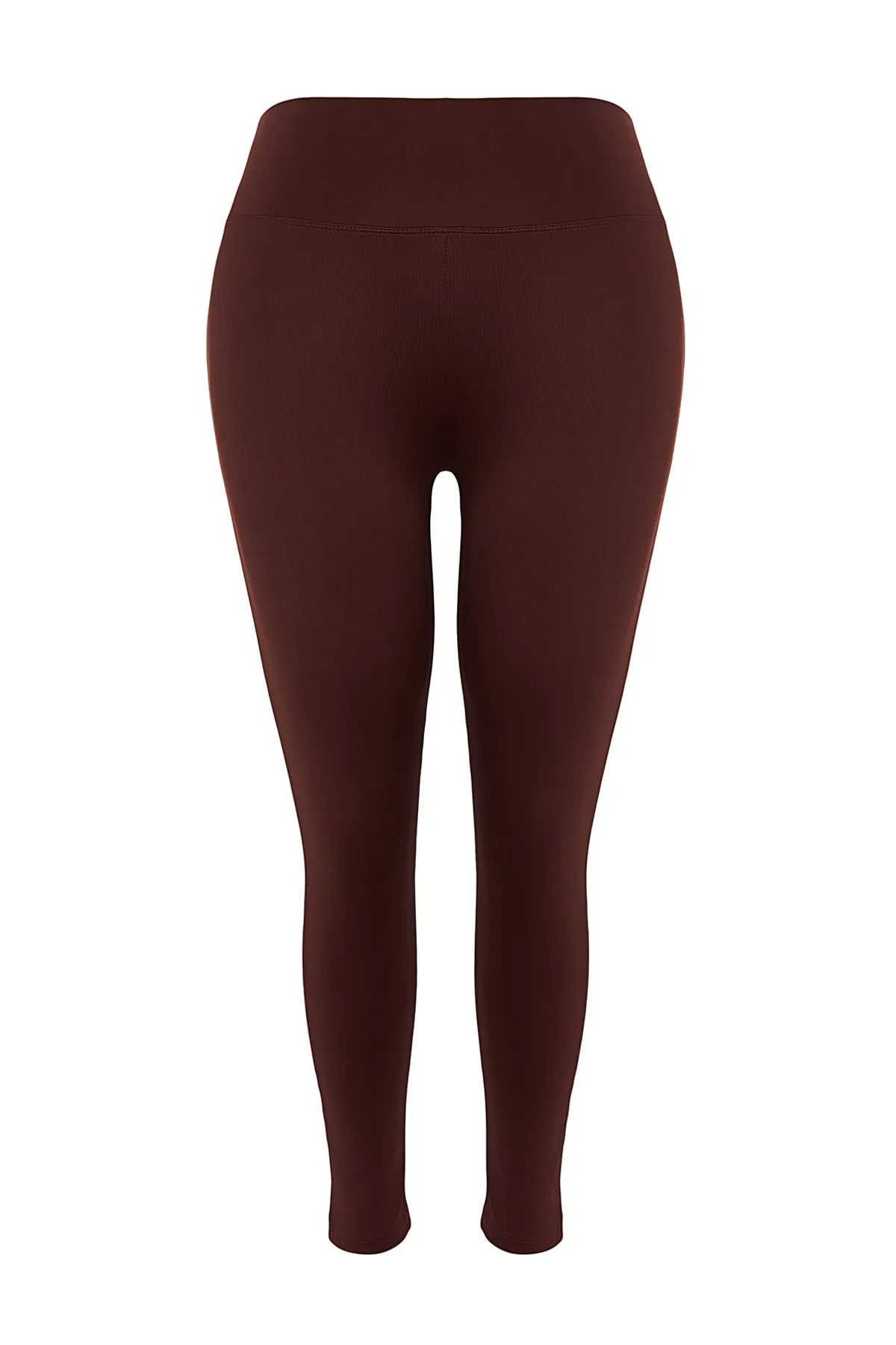 Trendyol Curve  Braune gestrickte Sportstrumpfhose mit Raffung TBBSS22TY0020