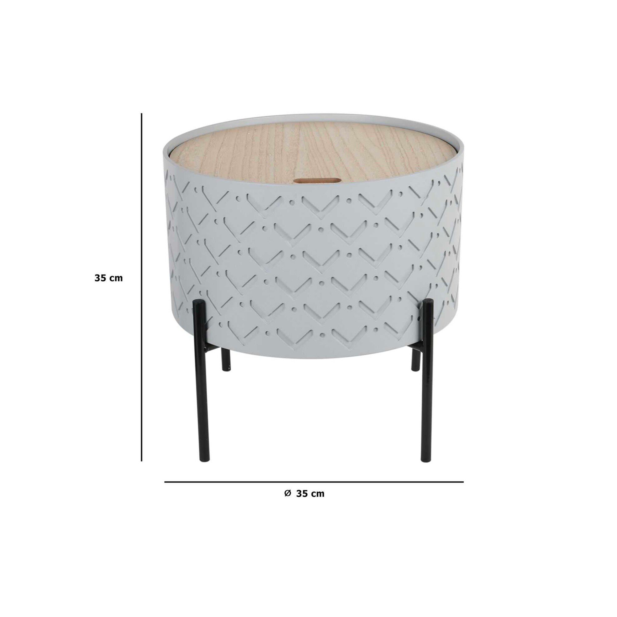 Table d’appoint-coffre avec pieds métal