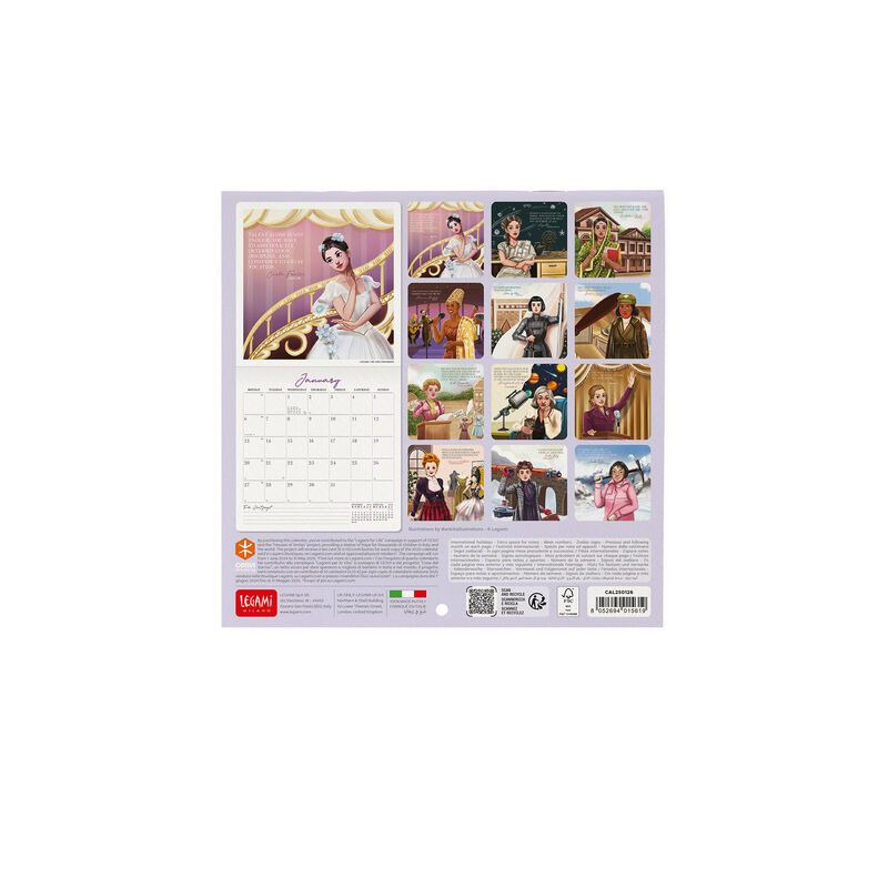 Calendario de pared 2025 - 18 x 18 cm