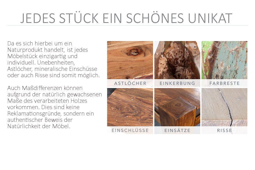 riess-ambiente Beistelltisch ENGINEER 30cm natur / schwarz (Einzelartikel, 1-St), Wohnzimmer · Massivholz · rund · höhenverstellbar · Industrial