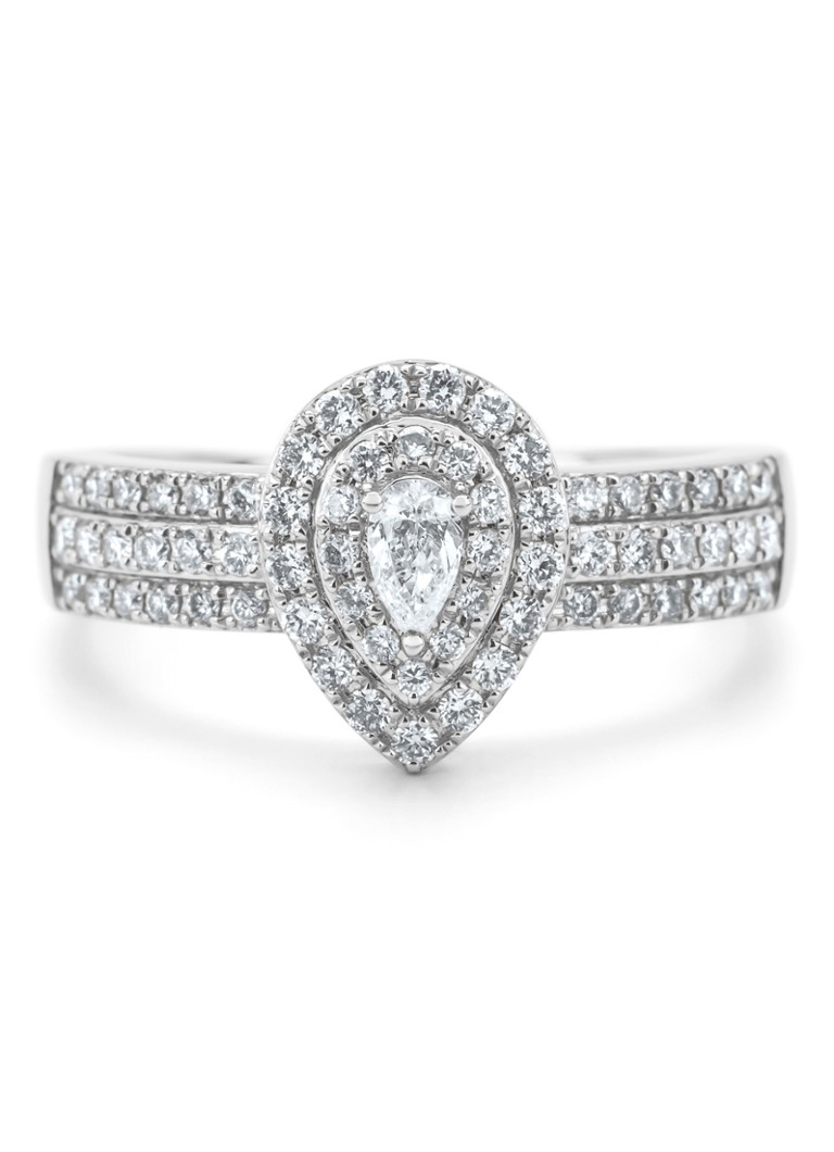 Inel cu vârf de diamant din aur alb, diamant de 0.50ct, Petite Romance
