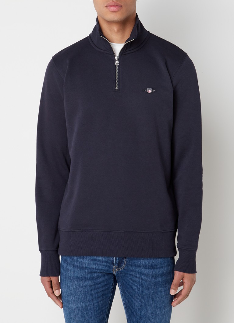 Gant sweater with half zip and logo embroidery
