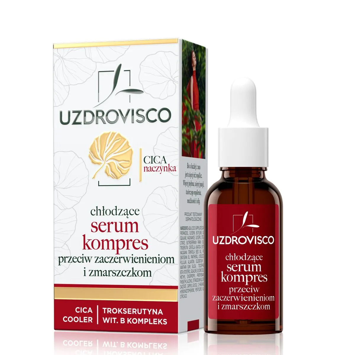 Uzdrovisco Cica Capillaries vėsinamasis serumas-kompresas nuo paraudimo dienai ir nakčiai 30 ml