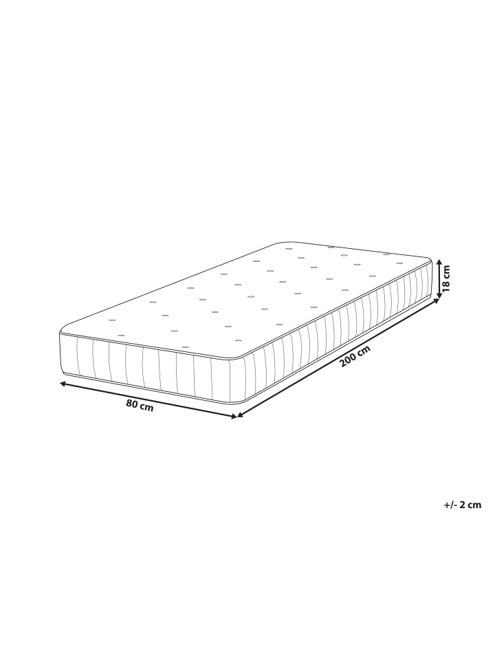 Beliani Matratze DUO in Weiß - (W) 80 x (H) 18 x (L) 200 cm günstig kaufen onesize