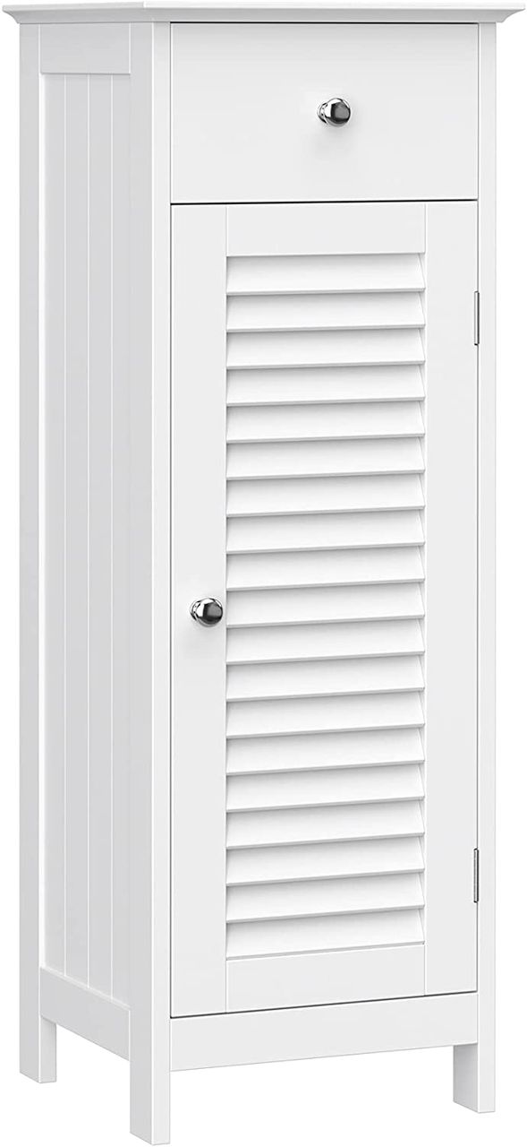 Vasagle SONGMICS Badezimmerschrank mit Schublade Lamellentür