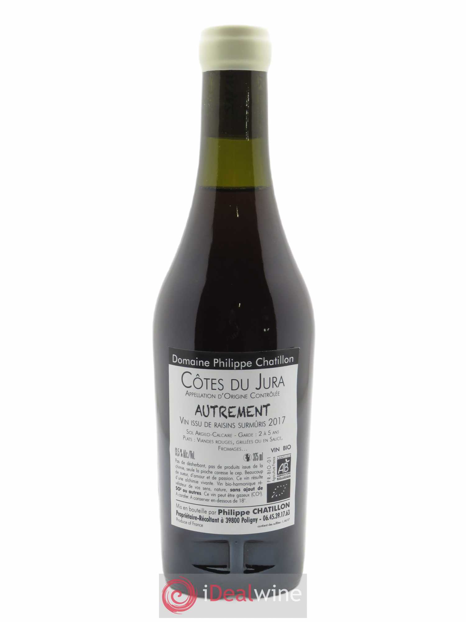 Côtes du Jura Autrement Philippe Chatillon  2017 - Lot de 1 Demi-bouteille