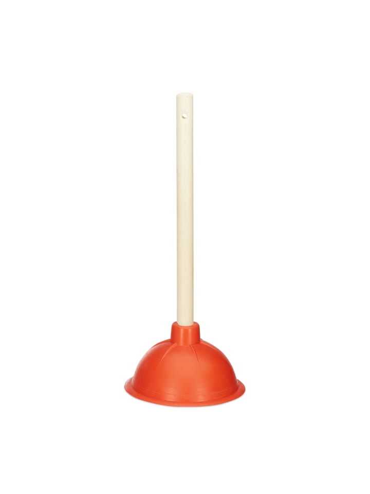 relaxdays Abflussreiniger Pömpel in Rot/Natur günstig kaufen onesize