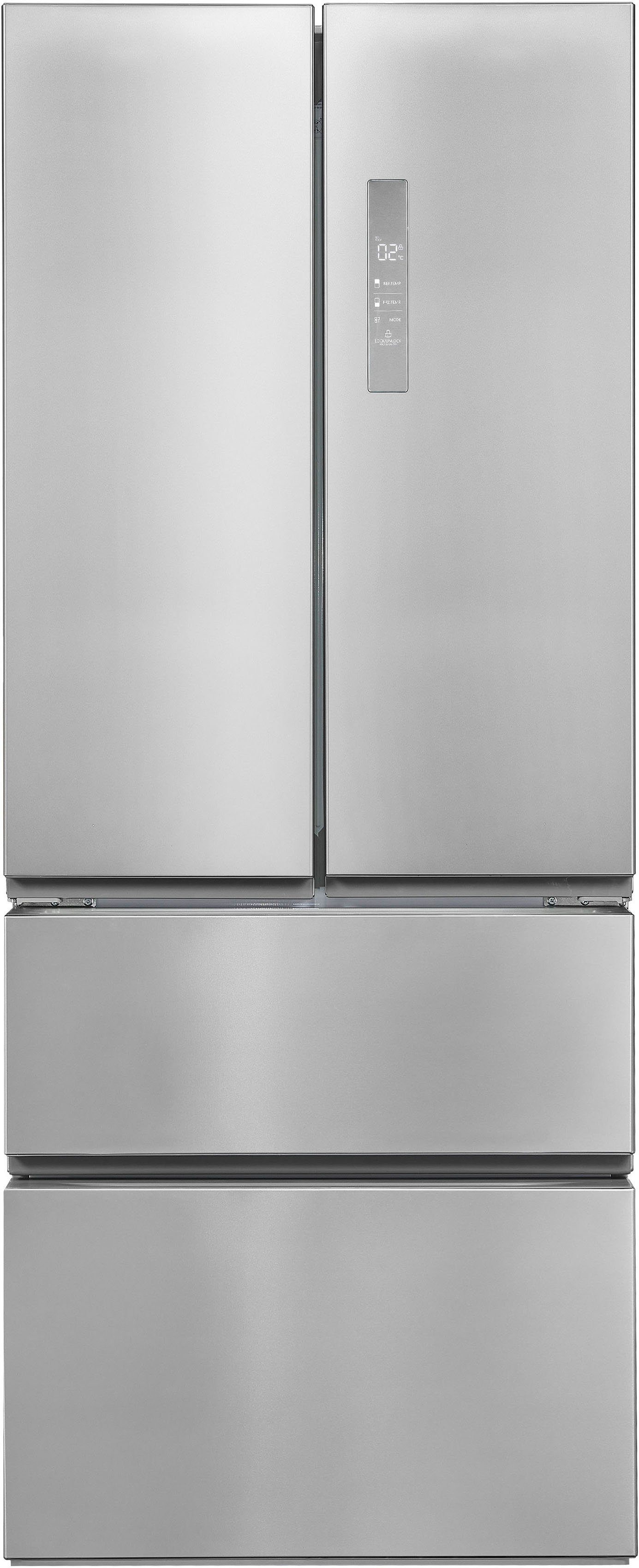 exquisit French Door FD430-140-030E inoxlook, 181 cm hoch, 71,3 cm breit