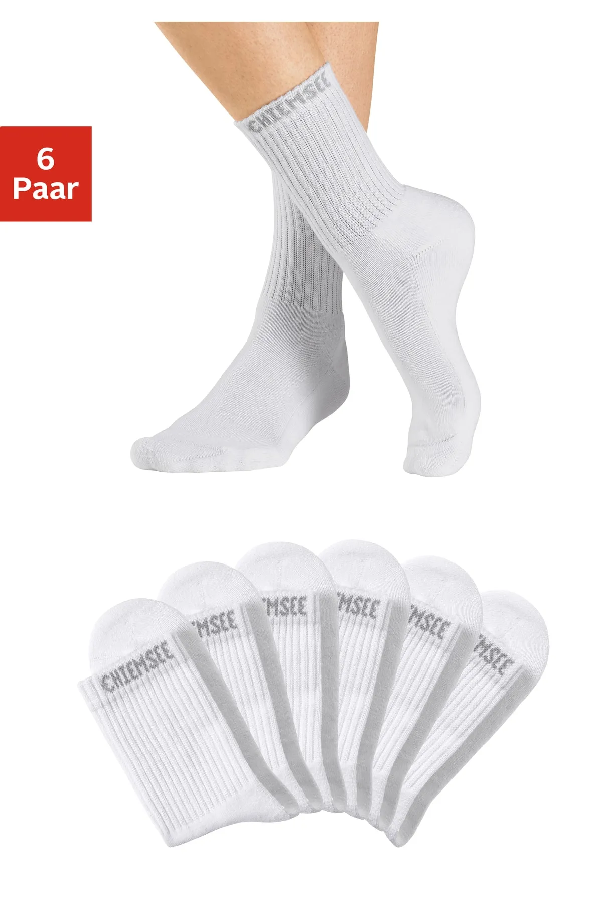 Chiemsee  Socken - Weiß - Unifarben