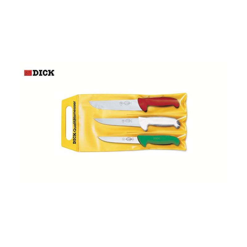 Professionelles Metzgermesser-Set. Dick ErgoGrip Tricolor-Linie