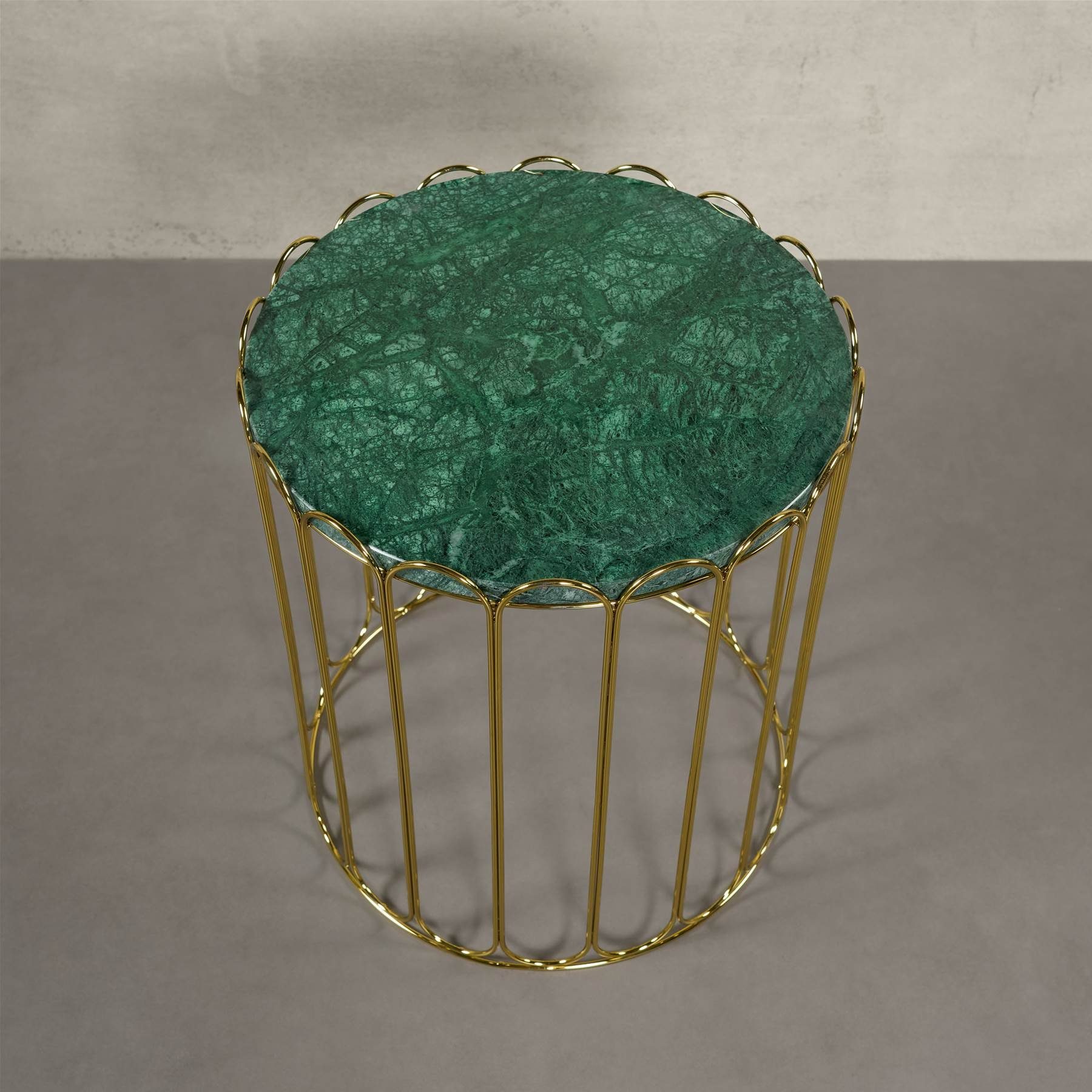 MAGNA Atelier Beistelltisch LONDON mit ECHTEM MARMOR, Ablagetisch rund, gold Metallgestell, Ø43x50cm