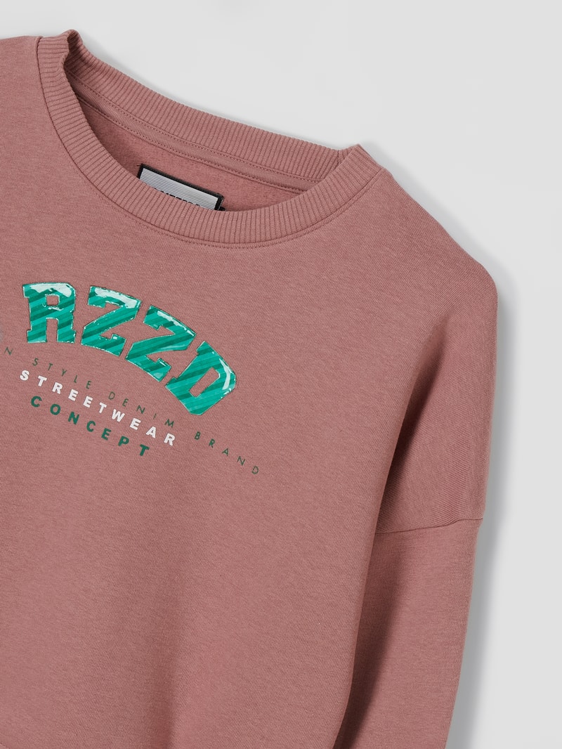 Sweatshirt mit Logo-Print Modell 'Lincoln' in altrosa