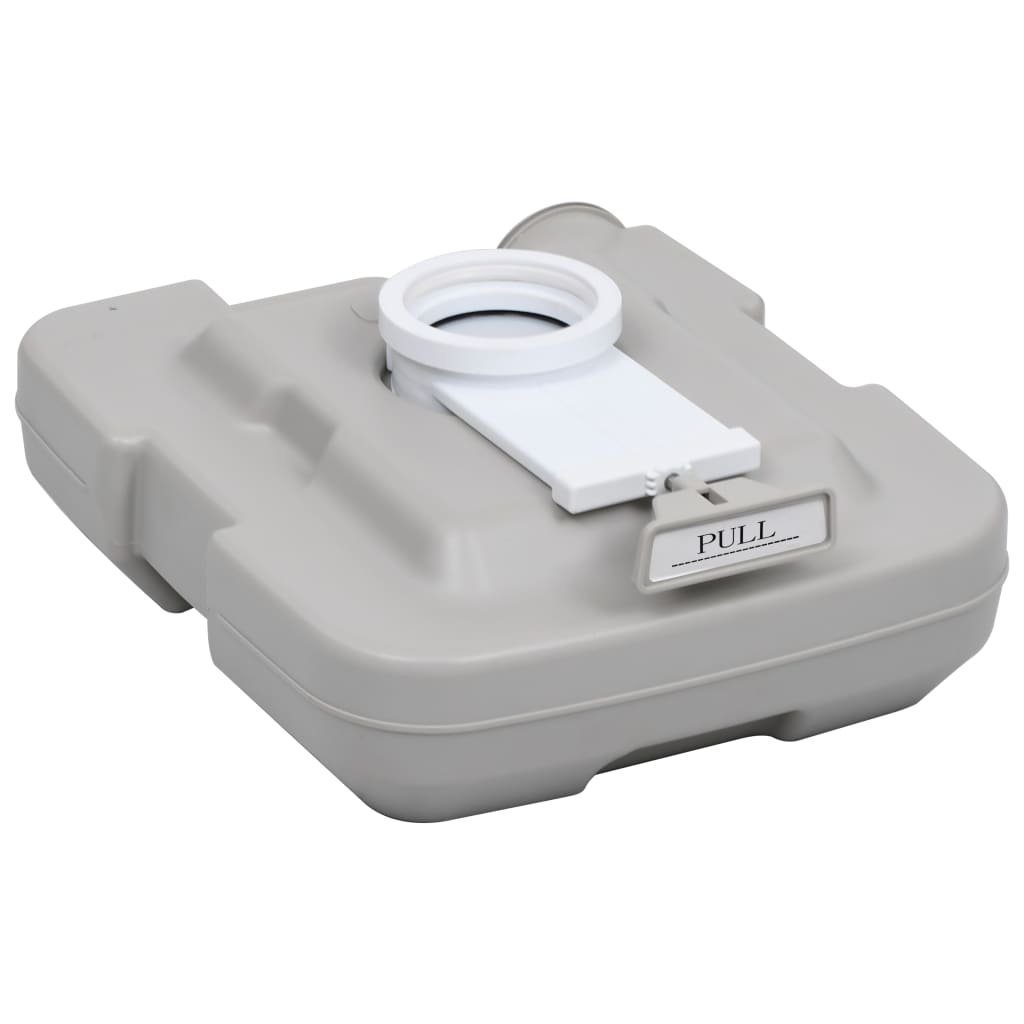 vidaXL Campingtoilette Tragbare Campingtoilette Grau 10 10 L